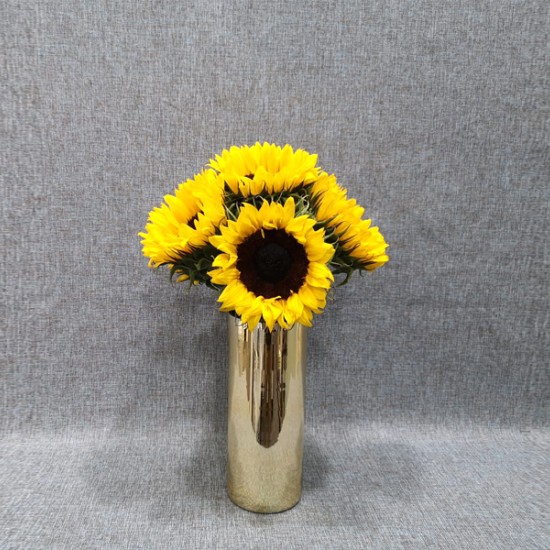 sunflower gold cylinder vase