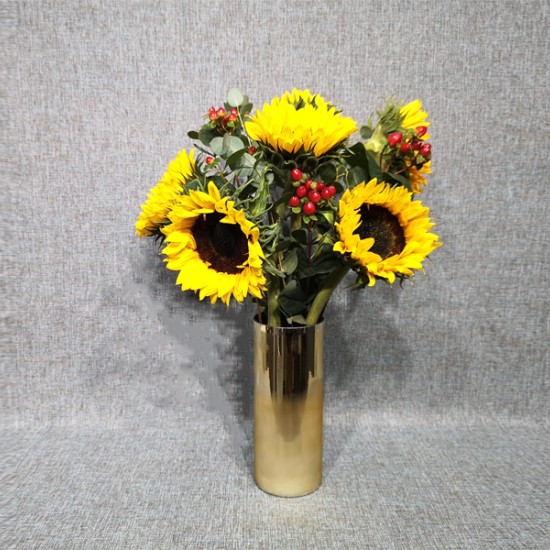 sunflower golden vase