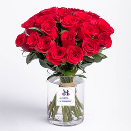 red roses in a vase 001