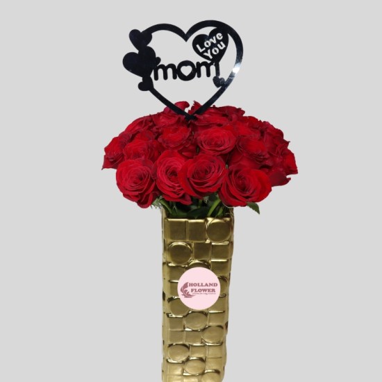 gold  vase mom love